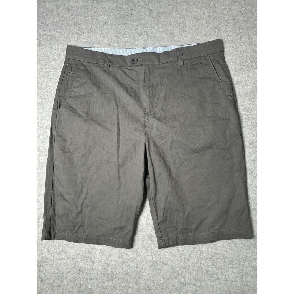 Adidas Originals Mens Shorts 36 Brown Cotton Slub Twill Performance Casual Golf - Picture 3 of 12